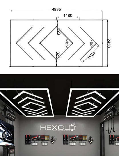Hexglo Diamond Series Modular Lighting Systems With Border - ZT6112