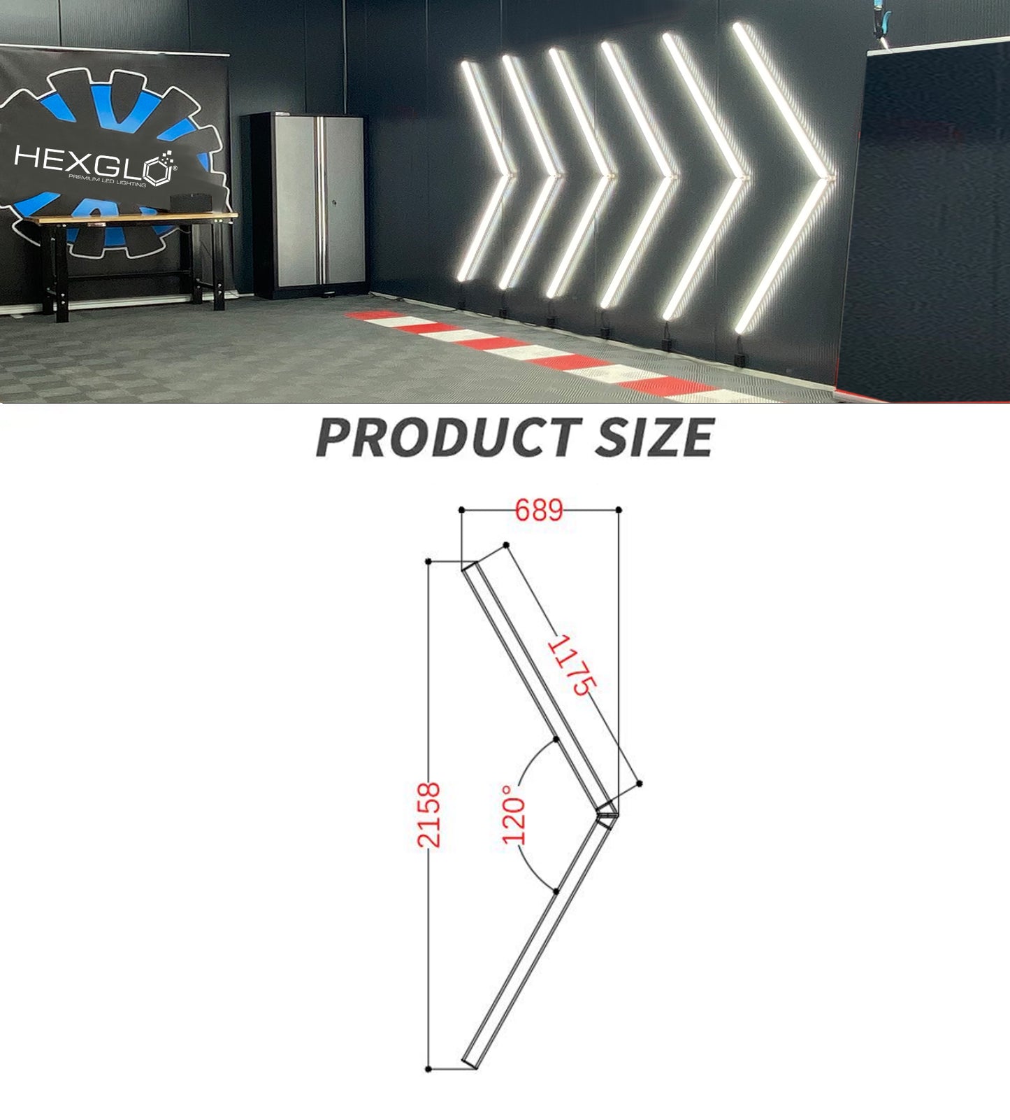 1 Piece Arrow Style LED Hex Light Kit