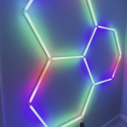 Hexglo 3 Piece RGB Hexagon Modular LED Lighting Kit