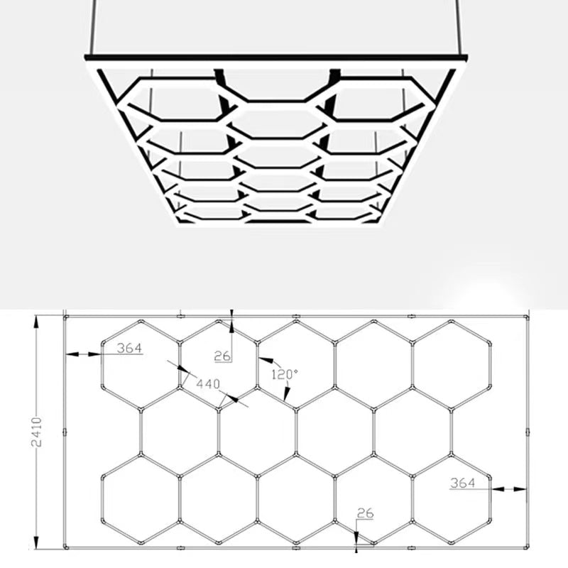 14 Piece Set Hex Light Kit with Border