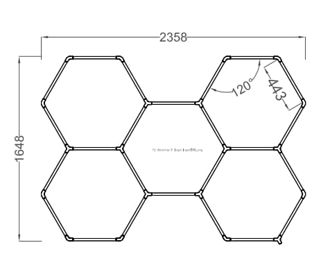 5 Piece Set Hex Light Kit