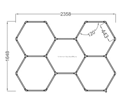 5 Piece Set Hex Light Kit