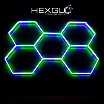 Hexglo 5 Piece RGB Hexagon Modular LED Lighting Kit