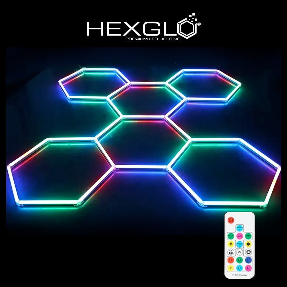 Hexglo 6 Piece RGB Hexagon Modular LED Lighting Kit